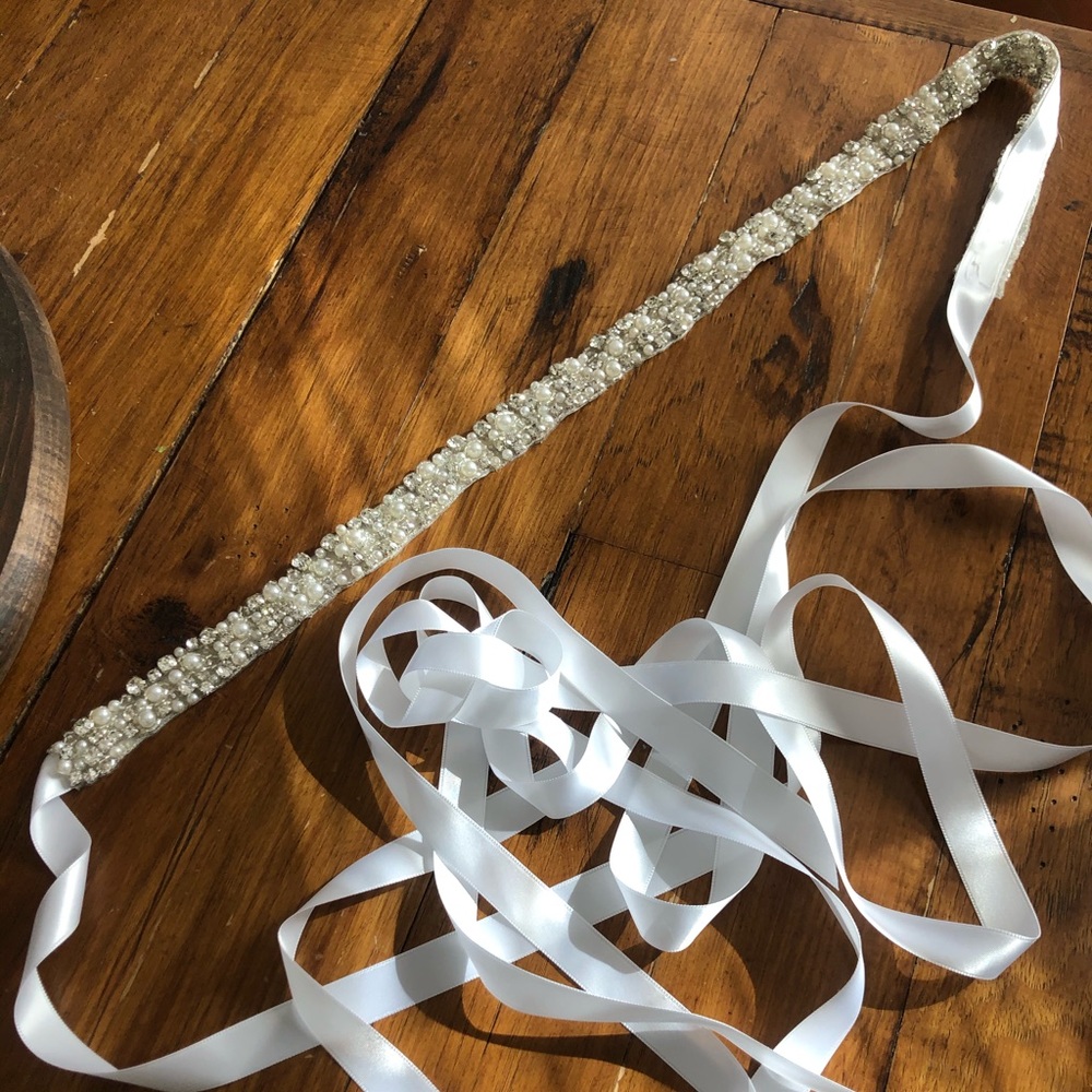 Wedding Sash, 24 inches of beading